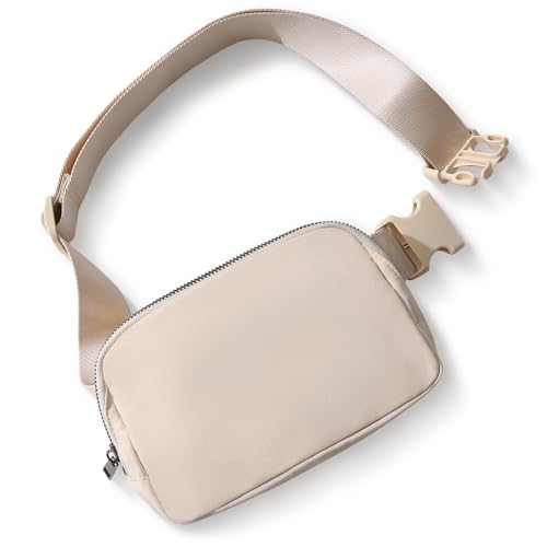 TOBVZOO Belt Bag Fanny Pack Crossbody Bags for Women Men, Everywhere, Water Resistant Waist Packs, Beige