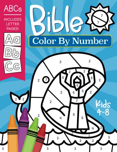 Bible Color By Number: Easy Christian Coloring Activity for Kids 4-8