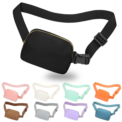 jealkip Fanny Pack Crossbody Bag for Women and Men, Belt Bag for Hiking Bum Bag with Adjustable Strap, Waist pack for Running Workout Sports Travel Black