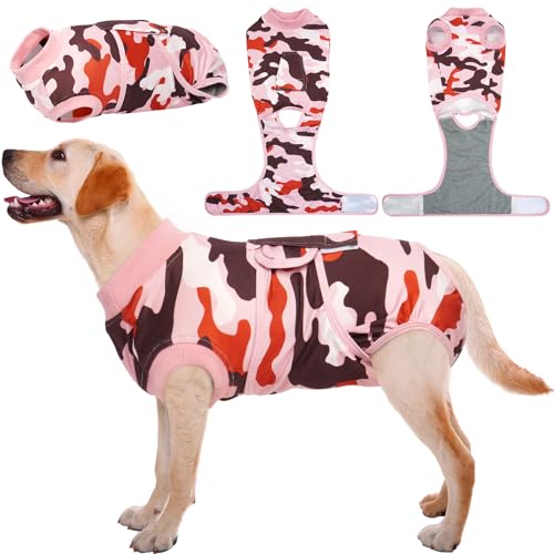 Kuoser Recovery Suit for Dogs Cats After Surgery, Professional Pet Recovery Shirt Dog Abdominal Wounds Bandages, Substitute E-Collar & Cone,Prevent Licking Dog Onesies Pet Surgery Recovery Suit