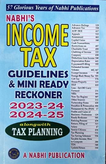 Nabhi’s Income Tax Guidelines & Mini Ready Reckoner 2023-24 and 2024-25 Alongwith Tax Planning Edition April 2023.