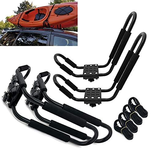 Taelakeni 2 Pairs Kayak Carrier Racks, Universal Cars Kayak Canoe Roof Rack