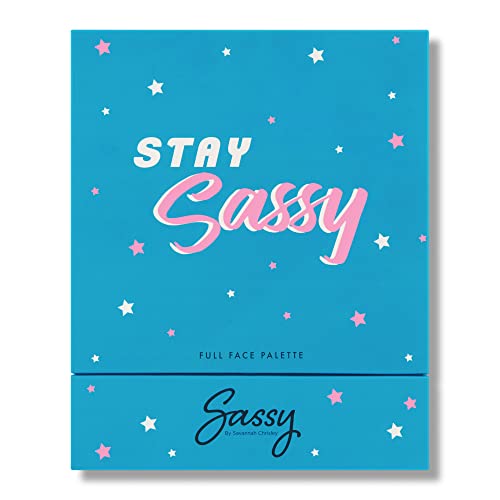 Sassy by Savannah Chrisley Stay Sassy Full Face Palette - Eyeshadows and Sculpting, Highlight, and Blush Powders - Essential Makeup Products - Creates Professional Cosmetic Looks - 1 pc