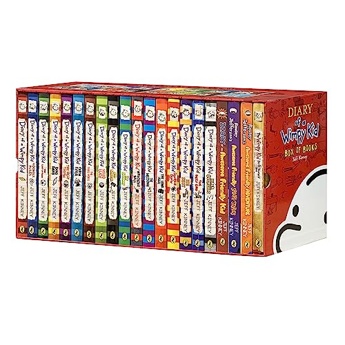 Diary of a Wimpy Kid Series Box of Books , 21 Books of Boxed Set, Complete 1-21 Books Collection, Paperback, (Include the Deep End , Big Shot Diary)