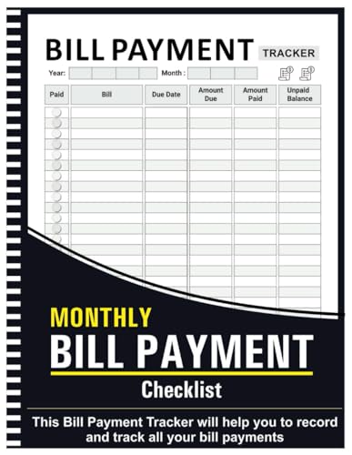 Bill Tracker Notebook: Monthly Bill Payment Checklist - 8.5" x 11" 100+ Pages