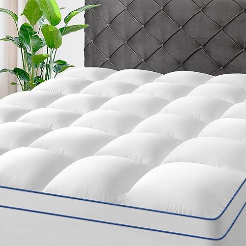 KAYFIA Full Mattress Topper,Extra Thick Mattress Pad Cover for Deep Sleep,3D+7D Snow Down Alternative Fill Overfilled Plush Pillow Top with 8-23 Inch Deep Pocket-White