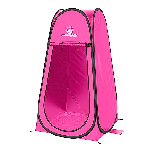 Pop Up Pod - Privacy Shower Tent, Dressing Room, or Portable Toilet Stall with Carry Bag for Camping, Beach, or Tailgate by Wakeman Outdoors (Pink)