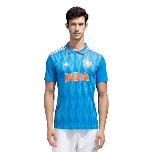 adidas mens Official India Cricket ODI Fan Coat, Brblue, Large