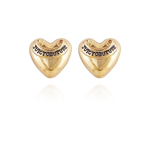 Juicy Couture Goldtone Signature Logo Heart Stud Earrings