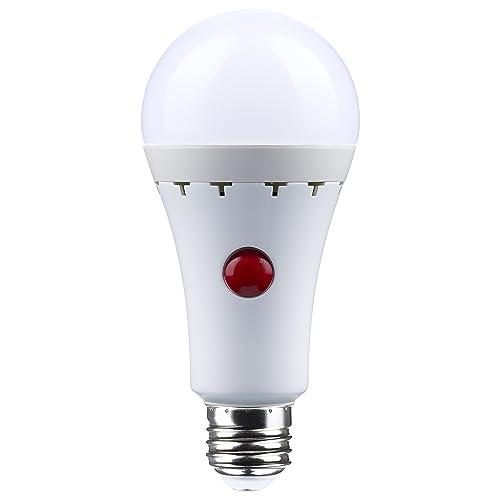 Satco S11468 8-Watt LED A21 Bulb with Battery Backup, 60-Watt Replacement, 3000K, White (1 LED Light Bulb)