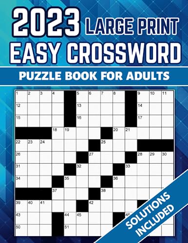 2023 Easy Crossword Puzzles Book For Adults Large Print With Solutions