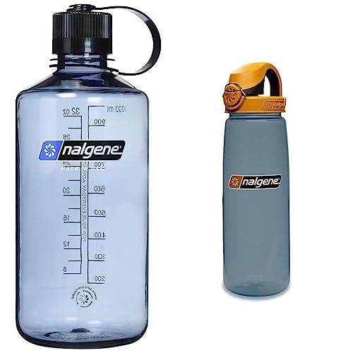 Nalgene Sustain BPA-Free Tritan Plastic Water Bottle for Travel and Camping, 32 oz Capacity, Gray