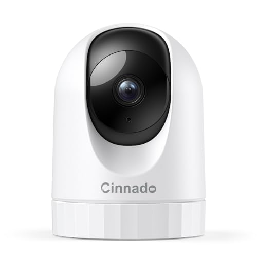 Cinnado Security Camera Indoor-2K 360° WiFi Cameras for Home Security，Pet_Dog_Baby Camera with Phone app, 2-Way Audio, Night Vision, 24_7 SD Card Storage, Works with Alexa & Google Home (2.4Ghz)-D1