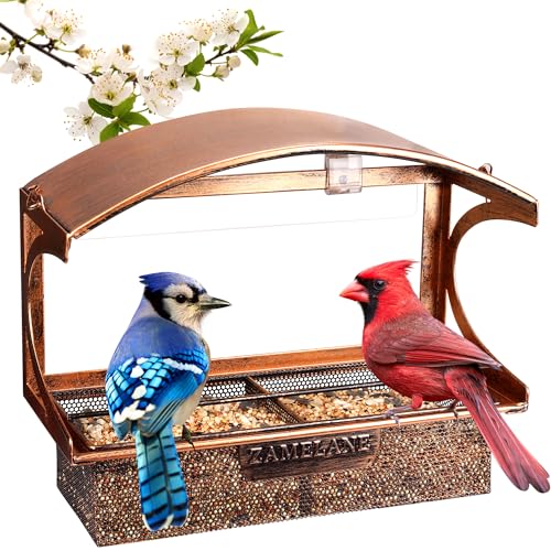 Bird Feeders for Outdoors Hanging - Window Bird Feeder ，The Bird Feeder can be Hung or Installed on The Window, no Assembly Required, Suitable for Watching Wild Birds, Garden Decoration