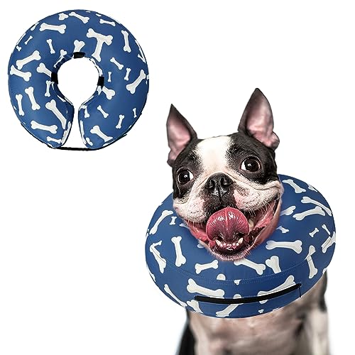 Supet Inflatable Dog Cone Collar Alternative after Surgery, Dog Neck Donut Collar Recovery E Collar for Post Surgery, Soft Dog Cone for Small Medium Puppies