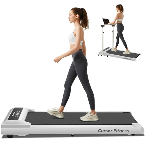 CURSOR FITNESS Under Desk Treadmill, 2 in 1 Walking Pad, 2.5 HP Quiet Brushless, 265 LBS Capacity for Home and Office Workout