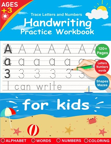 Trace Letters and Numbers: Handwriting Practice Workbook for Kids, A Fun Guide to Letters, Numbers, Shapes, and Mazes for Enhanced Learning and Focus