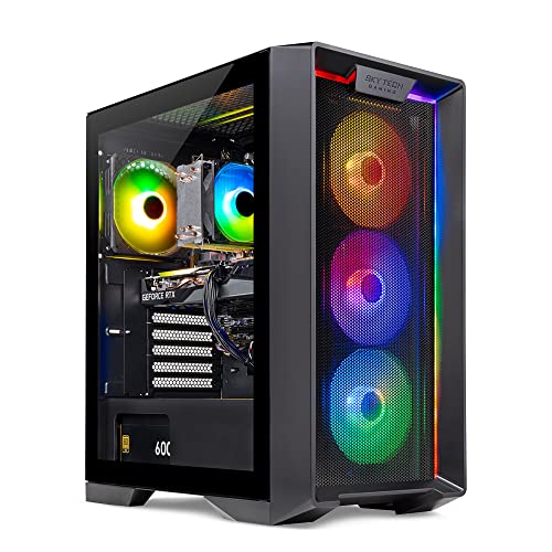 Skytech Gaming Nebula Gaming PC Desktop – Intel Core i5 13400F 2.5 GHz, NVIDIA RTX 3050, 1TB NVME SSD, 16GB DDR4 RAM 3200, 600W Gold PSU, 11AC Wi-Fi, Windows 11 Home 64-bit