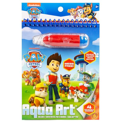 Paw Patrol Aqua Art, includes 4 Reusable Pages of Water Art & Water Pen, Color with Water Book, Water Reveal Activity Book, Paint with Water Books, Water Doodle Book, Reusable No-Mess Art Book