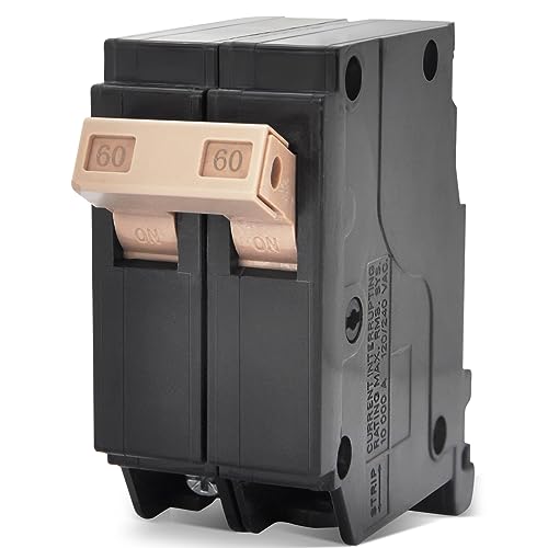 260 2-Pole 60-Amp Circuit Breaker, 120_240V, 10 KAIC, Type 3_4-Inch Circuit Breaker, Fit for Cutler Hammer Load Centers, 60 Amp Breaker 2 Pole.