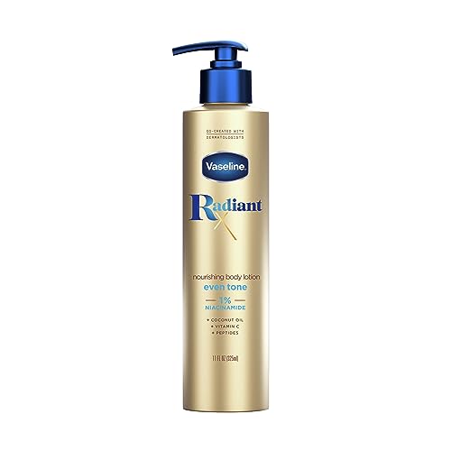 Vaseline Radiant X Even Tone Nourishing Body Lotion With 1zz Niacinamide, Coconut Oil, Vitamin C, & Peptides 11 oz