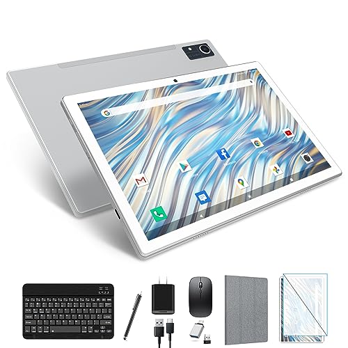 Newest Android 13 Tablet, Octa-Core Processor+128GB+16(8+8 Expand) GB, 10.1 inch Tablet with 8000mAh Battery, 1920x1200 HD Screen, 5G WiFi, 21MP Camera, Tablet with Keyboard, Bluetooth, Mouse, Case