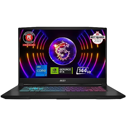 MSI Katana 17 Gaming Laptop: 13th Gen Intel Core i7, GeForce RTX 4060, 17.3" 144Hz FHD Display, 32GB DDR5, 1TB NVMe SSD, USB-Type C, Cooler Boost 5, Win11 Home: Black B13VFK-835US