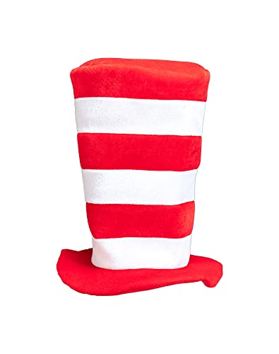 DAYONESHOP Red Striped Hat Red Top Hat Halloween Cosplay Costume Accessories Party Favors Men Women