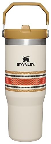 Stanley IceFlow Stainless Steel Tumbler - Vacuum Insulated Water Bottle for Home, Office or Car Reusable Cup with Straw Leak Resistant Flip Cold for 12 Hours or Iced for 2 Days, Cream Mesh, 30OZ