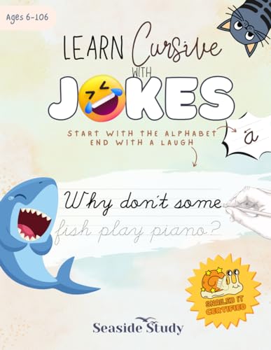 Learn Cursive With Jokes: A Fun Alphabet and Word Tracing Practice for Elementary Kids Basic Cursive and Penmanship Writing Drills Lettering Workbook