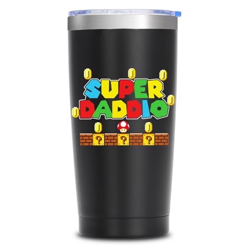 Infankey Gifts for Dad, Dad Birthday Gift | Super Daddio | Gifts for Dad for Birthday Gift | Dad Gifts from Daughter Son | Gifts for New Dad - Step Dad Gifts | Best Dad Ever Gifts - 20oz Tumbler