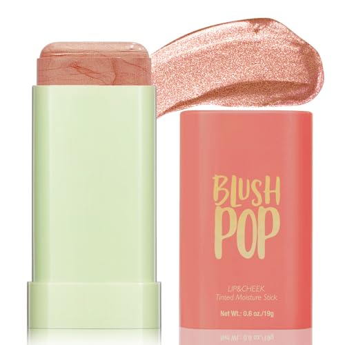 BEFIVECOK Highlighter Makeup Stick - Blush Highlighters Makeup Stick for Face & Body, Natural Silky Shimmer Highlight, Bendable Long Lasting Highlighter Wand, Cream Korean Highlighter (Soft Pink)