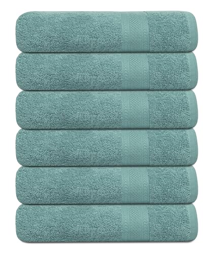 TEXCRAFT Bath Towel 24x48 Duck Egg Bath Towel Set, Cotton Terry Towels for Bathroom, Quick Dry, Lightweight, Highly Absorbent, Soft Feel for Shower, Pool, Spa, Gym, Hand Towel for Daily Use