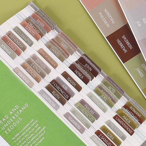 Laminated Bible Tabs, Reposition Large Print Stickers, Easy to Read and Apply Bible Tabs for Women and Man (Earth Tone)