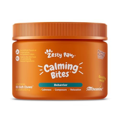 Zesty Paws Calming Chews for Dogs Composure & Relaxation for Everyday Stress & Separation Peanut Butter 50 Count