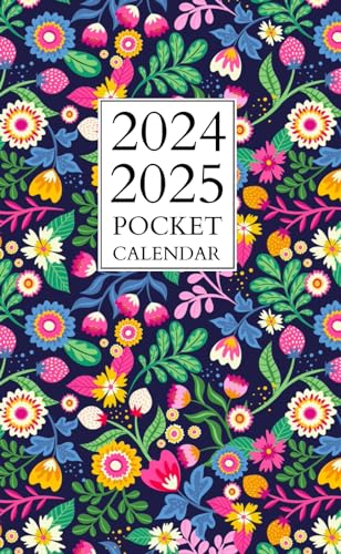 Pocket Calendar 2024-2025 for Purse: Small Size Monthly Planner For Purse From January 2024 To December 2025 | Floral Cover