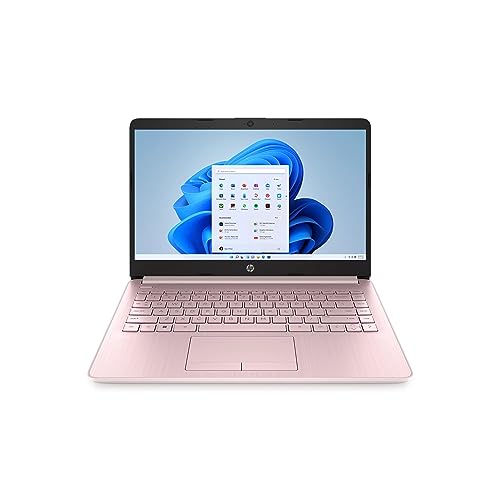 HP 2023 14-inch HD Laptop, Intel Celeron N4120, 8GB RAM, 64GB Storage, Win 11 H in S Mode, One Year of Microsoft 365, Pink