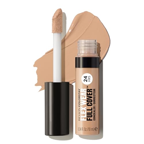 Revlon ColorStay Flex Wear, Full Cover Non-Creasing Concealer, Infused with Hyaluronic Acid & Vitamin E, Flexible Longwear, 040 Medium, 0.34 fl oz.