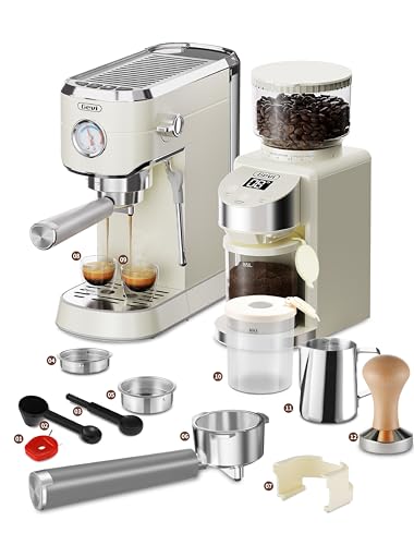 Gevi Espresso Machine 20 Bar with Grinder，Professional Espresso Maker with 35 Precise Grind Settings Burr Coffee Grinders Combos, Commercial Espresso Machines & Coffee Makers, Gift for Mother