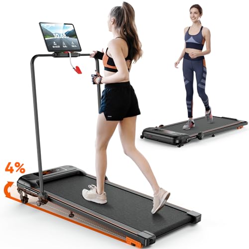 Treadmill with Incline, Foldable Walking Pad Under Desk, 2.5HP Treadmills for Home_Office, Installation-Free, Remote Control_App Control