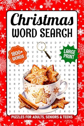 Christmas Word Search Puzzles For Adults Large Print: 1800+ Words, Fun Holiday Themed Word Find Puzzle Book For Seniors, 85 Christmas & Winter Large Print Word Search