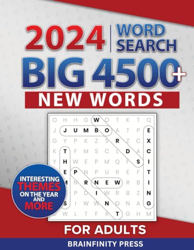 BIG 4500+ New Words Word Search for Adults (110 Themed Puzzles): Wordsearch Puzzle Games for Adult Women and Men, Seniors, Teens and Young Adults