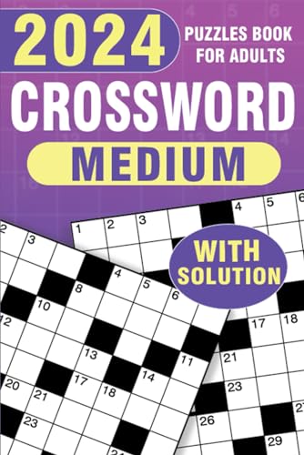 Crossword Puzzles Book For Adults: Medium Crosswords Books for Seniors & Teens - Anti eye strain and Relieve Stress, with Full Solution