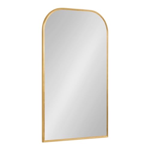 Kate and Laurel Caskill Modern Arched Wall Mirror, 20 x 34. Gold, Decorative Tall Mid-Century Mirror for Wall Decor with Rounded Arched Frame and Sophisticated Look