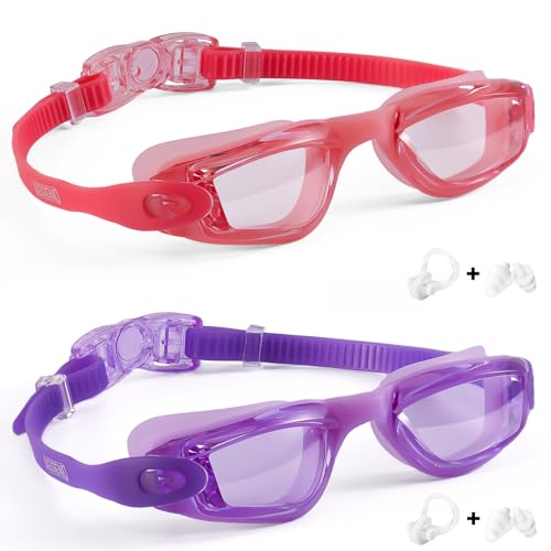 Aegend Kids Swim Goggles, Pack of 2 Swimming Goggles for Children Boys & Girls Age 3-14