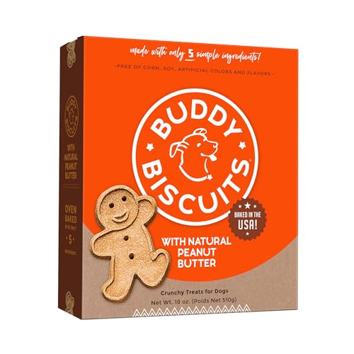 Buddy Biscuits Crunchy Dog Treats, Peanut Butter, 18 oz. Box