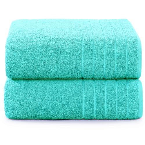 Casa Platino Large Towels 2 Pack, Large Bath Towel Set(30"x 60"), 100zz Ring Spun Cotton Bathroom Towel, Lightweight Bath Towels, Soft Bath Towel Set, Quick Drying Bathroom Towel Set - Aqua Sky