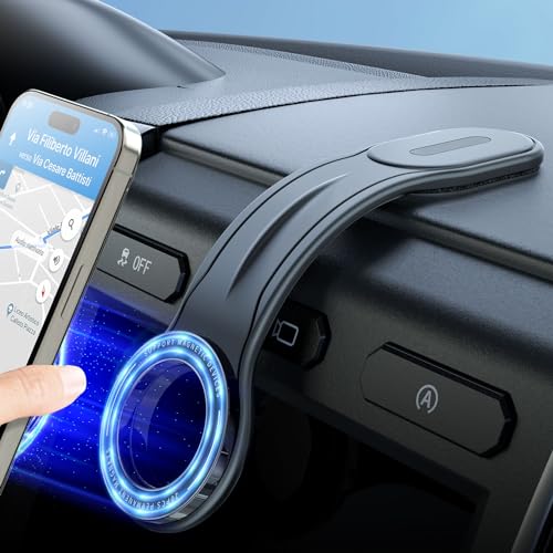 eSamcore for MagSafe Car Mount Detachable, Bendable Aluminum Arm Magnetic Phone Holder for Car【20 Strong Magnets】 Cell Phone Mount for Car Dash Fit iPhone 15 14 13 Pro Max Mini Mag Safe Accessories