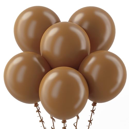 Bezente Brown Balloons 18 Inch - 30 Pack Large Thick Brown Balloons Big Round Coffee Brown Latex Balloons for Birthday Baby Shower Wedding Anniversary Party Decorations