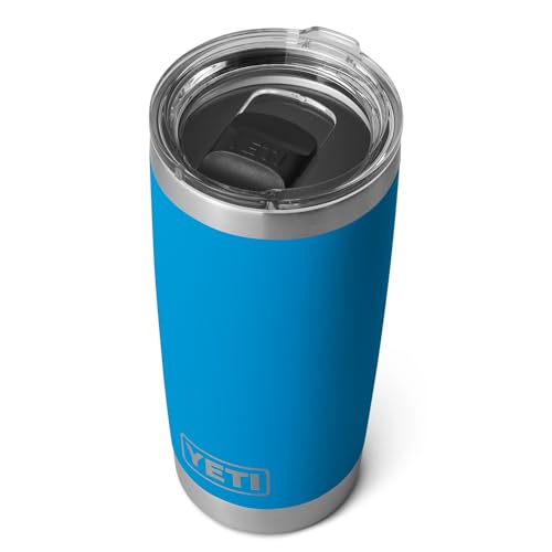 YETI Rambler 20 oz Tumbler, Stainless Steel, Vacuum Insulated with MagSlider Lid, Big Wave Blue